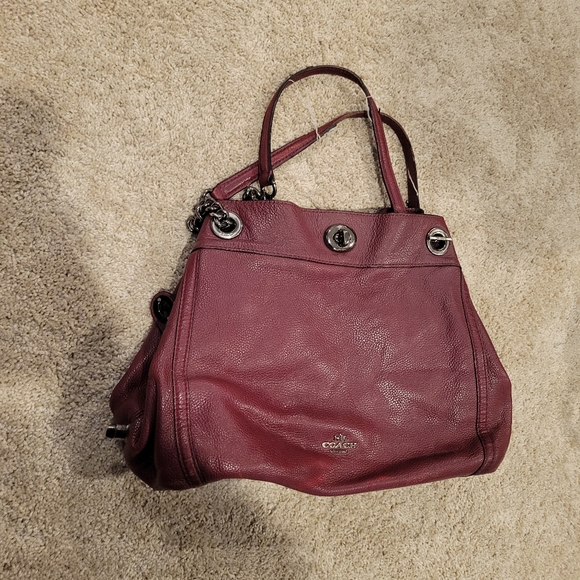 Coach Maroon Leather Purse - Picture 5 of 5